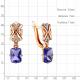 Серьги из золочёного серебра AQUAMARINE с фианитом и танзанитом