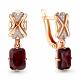 Серьги из золочёного серебра AQUAMARINE с фианитом и гранатом
