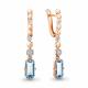 Серьги из золочёного серебра AQUAMARINE с фианитом и турмалином