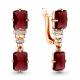 Серьги из золочёного серебра AQUAMARINE с фианитом и гранатом
