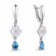 Серебряные серьги AQUAMARINE с топазом, фианитом и перламутром