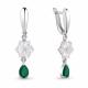 Серебряные серьги AQUAMARINE с фианитом, агатом и перламутром