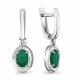Серебряные серьги AQUAMARINE с фианитом и агатом