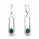 Серебряные серьги AQUAMARINE с фианитом и агатом