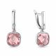 Серебряные серьги AQUAMARINE с фианитом и морганитом
