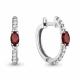 Серебряные серьги AQUAMARINE с фианитом и гранатом