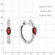 Серебряные серьги AQUAMARINE с фианитом и гранатом