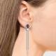 Серебряные серьги AQUAMARINE с фианитом и гранатом