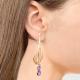 Серьги из золочёного серебра AQUAMARINE с фианитом и аметистом