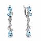 Серебряные серьги AQUAMARINE с топазом и фианитом