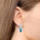 Серебряные серьги AQUAMARINE с фианитом и Лондон топазом
