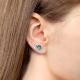 Серебряные серьги AQUAMARINE с фианитом и Лондон топазом