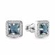 Серебряные серьги AQUAMARINE с фианитом и Лондон топазом