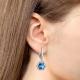 Серебряные серьги AQUAMARINE с фианитом и Лондон топазом