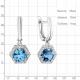 Серебряные серьги AQUAMARINE с фианитом и Лондон топазом