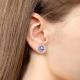 Серебряные серьги AQUAMARINE с фианитом и танзанитом