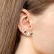 Серьги из золочёного серебра AQUAMARINE с фианитом и гранатом