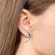 Серебряные серьги AQUAMARINE с топазом, фианитом и Лондон топазом
