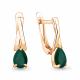 Серьги из золочёного серебра AQUAMARINE с агатом