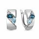 Серебряные серьги AQUAMARINE с топазом, фианитом и Лондон топазом