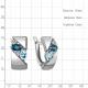 Серебряные серьги AQUAMARINE с топазом, фианитом и Лондон топазом