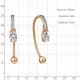 Серьги из золочёного серебра AQUAMARINE с фианитом