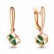 Серьги из золочёного серебра AQUAMARINE с подвижным агатом