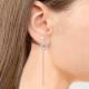 Серьги из золочёного серебра AQUAMARINE с фианитом