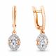 Серьги из золочёного серебра AQUAMARINE с фианитом