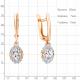 Серьги из золочёного серебра AQUAMARINE с фианитом