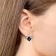 Серьги из золочёного серебра AQUAMARINE с фианитом и гидротермальным сапфиром