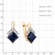Серьги из золочёного серебра AQUAMARINE с фианитом и гидротермальным сапфиром