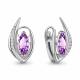 Серебряные серьги AQUAMARINE с фианитом и аметистом