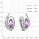 Серебряные серьги AQUAMARINE с фианитом и аметистом