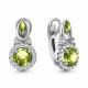 Серебряные серьги AQUAMARINE с фианитом и хризолитом