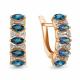 Серьги из золочёного серебра AQUAMARINE с фианитом и Лондон топазом