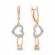 Серьги из золочёного серебра AQUAMARINE с фианитом