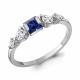 Серебряное кольцо AQUAMARINE с фианитом и гидротермальным сапфиром