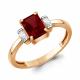 Кольцо из золочёного серебра AQUAMARINE с фианитом и гранатом