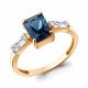 Кольцо из золочёного серебра AQUAMARINE с фианитом и Лондон топазом