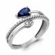 Серебряное кольцо AQUAMARINE с фианитом и гидротермальным сапфиром