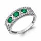 Серебряное кольцо AQUAMARINE с фианитом и гидротермальным изумрудом