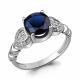 Серебряное кольцо AQUAMARINE с фианитом и гидротермальным сапфиром