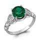 Серебряное кольцо AQUAMARINE с фианитом и гидротермальным изумрудом