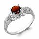 Серебряное кольцо AQUAMARINE с фианитом и гранатом
