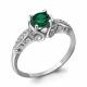 Серебряное кольцо AQUAMARINE с фианитом и гидротермальным изумрудом