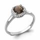 Серебряное кольцо AQUAMARINE с фианитом и кварцем