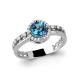 Серебряное кольцо AQUAMARINE с топазом и фианитом