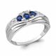 Серебряное кольцо AQUAMARINE с фианитом и гидротермальным сапфиром