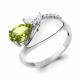 Серебряное кольцо AQUAMARINE с фианитом и хризолитом